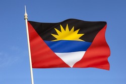The national flag of Antigua and Barbuda dates from the achievement of self-government in 1967. The rising sun symbolizes the dawning of a new era.