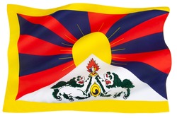 Tibetan flag or snow lion flag was the national flag of Tibet from 1916 to 1951. Adopted by the 13th Dalai Lama in 1916. Banned by the Chinese government since 1959.