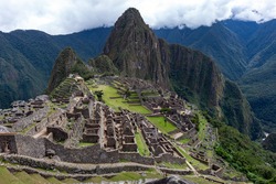 Inca city of Machu Picchu in Peru, South America. Although known locally, it was not known to outside world until American explorer Hiram Bingham brought it to international attention in 1911.
