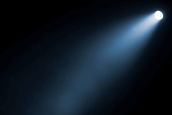 Close up of light beam isolated on black background