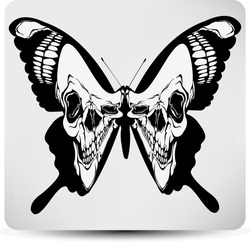 Butterfly skull. Vector illustration.
