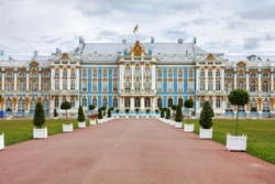 The Catherine Palace, located in the town of Tsarskoye Selo (Pushkin), St. Petersburg, Russia