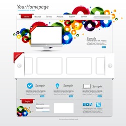 Colorful website template with clean modern design and gallery slider
