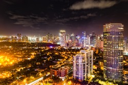 Night shot of skyline of Makati, Philippines