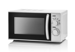 White microwave oven on a white background.
