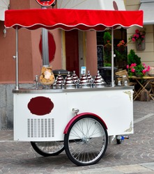 ice cream cart in Menaggio lake como Italy