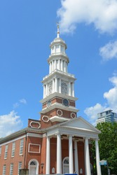 First Church Of Christ on Main Street in downtown Hartford, Connecticut, USA.