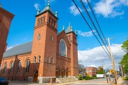 Saint Patricks Roman Catholic Church at 29 Spring Street in historic downtown Nashua, New Hampshire NH, USA.
