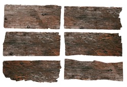 Old Wood plank, isolated on white background (Save Paths For design work)