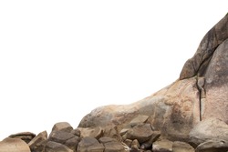 Cliff stones isolated white background, Objects with Clipping Paths for design work