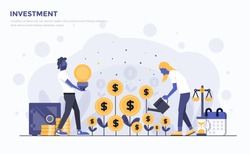 Modern Flat design people and Business concept for Investment, easy to use and highly customizable. Modern vector illustration concept, isolated on white background.