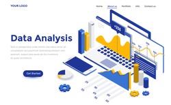 Modern flat design isometric concept of Data Analysis for website and mobile website. Landing page template. Easy to edit and customize. Vector illustration