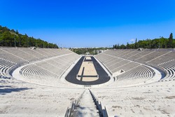 Panathenaic stadium or kallimarmaro in Athens (hosted the first modern Olympic Games in 1896)