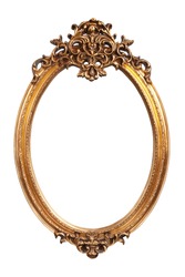 gold vintage frame isolated on white background