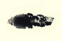 Black abstract watercolor paint brush Strokes texture with dry and wet ink strokes