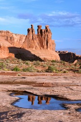 Three Gossips Reflections Arches National Park