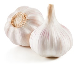 Garlic Isolated on white background Clipping Path