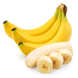 Bunch of bananas isolated on white background. Clipping Path