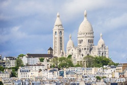Paris Panorama. Sacre-Coeur in the background. France.
