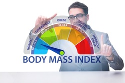 Concept of BMI - body mass index with nutritionist