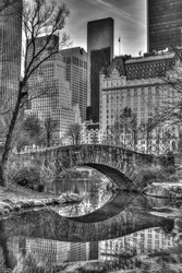 Gapstow Bridge is one of the icons of Central Park, Manhattan in New York City. Gapstow stands 12 feet high, spans 44 feet of water, and stretches 76 feet in its full length