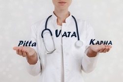 Balance of Vata, Pitta and Kapha doshas. Ayurveda medicine principles