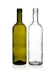 Two empty wine bottles