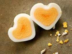 Two egg hearts with egg bits