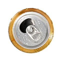 Opened beer can, top view