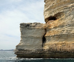 rocks with shape of helm in Corsica Island in the Mediterranean Sea of Europe