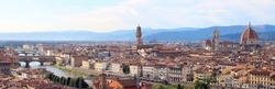 breathtaking city view of Florence in Italy with Arno River and more landmarks