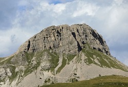 Castellazzo Mountain in European Alps in Northern Italy in summer
