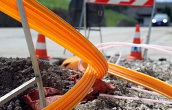 road excavation for the laying of optical fiber for very high speed internet