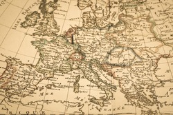 Antique old map Europe