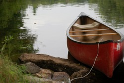 Canoe on a river in New Hampshire