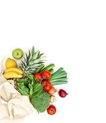 Fresh fruits vegetables. Healthy food. Tomato, cucumber, salad, apple, banane, pineapple, broccoli, onion