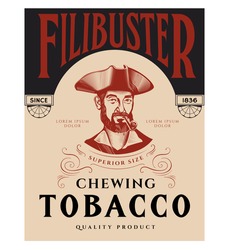 Vintage Tobacco Label with Pirate.