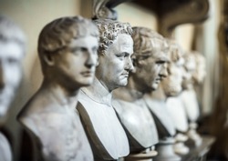 Antique Italian busts in the Vatican Museum
