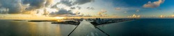 Ultra-wide angle photo Miami Beach inlet sunset scene nature landscape