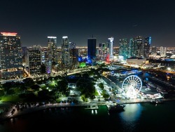 Aerial photo Downtown Miami Bayside