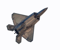 State of the art stalth jetfighter on white background