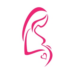 pregnant woman, isolated vector symbol