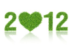 2012 New Year Made of grass material. consists of grass heart.