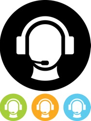 Operator in headset - Vector icon isolated