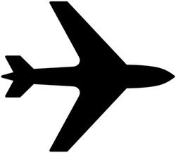 Simple aircraft, airplane icon - Vector illustration