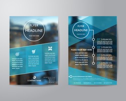 business brochure flyer design layout template in A4 size, with blur background, vector eps10.