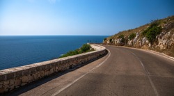 Italy beauty, road along the sea, region Salento, Apulia