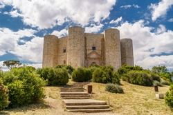 Castel del Monte, the famous castle built in an octagonal shape by the Holy Roman Emperor Frederick II in the 13th century  Andria, Puglia, Italy. Unesco World Heritage Site