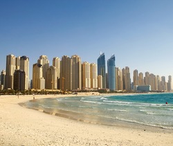 Beach in Dubai. Panoramic view.