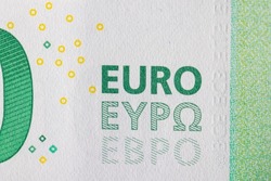 details of cash hundred euro of the European Union, cash European euro 100 face value close-up